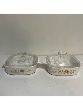 Corning Ware Wildflower Casserole Dish Set (2-Piece with Pyrex Lids)